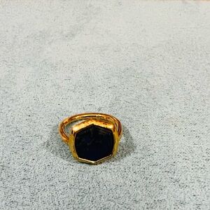 Kendra Scott gold vermeil cocktail ring Elegant Gold and Blue Ring